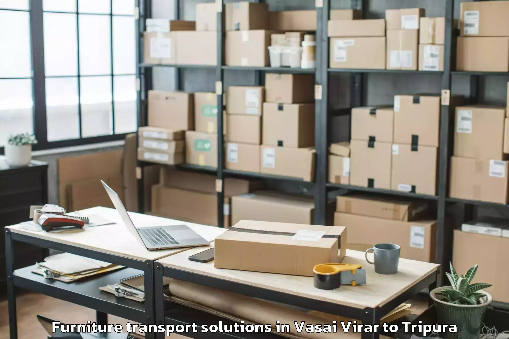 Affordable Vasai Virar to Jampuijala Furniture Transport Solutions